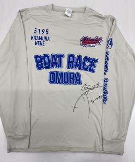 ★NEW★5195北村　寧々選手サイン入り・Omu女オリジナルロングTシャツ【Lサイズ/グレー】