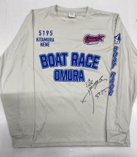 ★NEW★5195北村　寧々選手サイン入り・Omu女オリジナルロングTシャツ【Mサイズ/グレー】