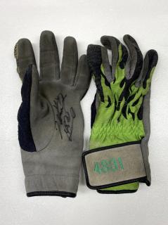 4831羽野　直也選手提供サイン入り手袋（グローブ・緑）