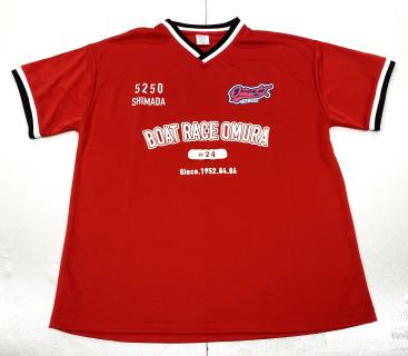 ★NEW★5250嶋田　有里選手Omu女オリジナルTシャツ【Mサイズ/赤】※サインなし