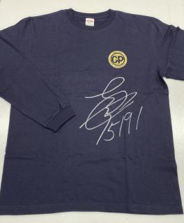 ★NEW★5191飛田　江己選手サイン入りグランプリロングTシャツ（ネイビー・Lサイズ）