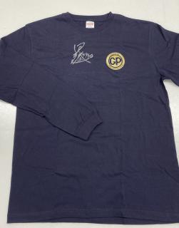 ★NEW★4960黒野　元基選手サイン入りグランプリロングTシャツ（ネイビー・Lサイズ）