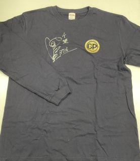 ★NEW★3716石渡　鉄兵選手サイン入りグランプリロングTシャツ（ネイビー・Lサイズ）