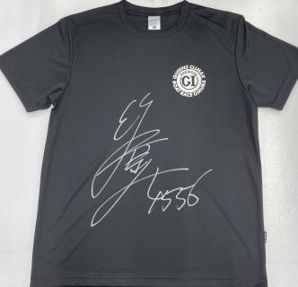 ★NEW★4556竹井　奈美選手サイン入りクイーンズクライマックスTシャツ【黒：Lサイズ】